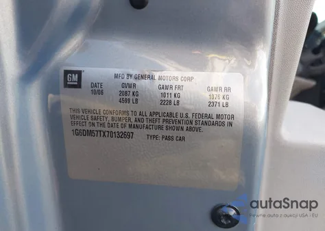 2007 Cadillac Cts Standard z USA, uszkodzony, nr VIN 1G6DM57TX70132697